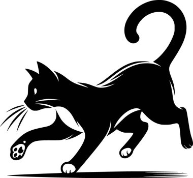 Minimalist siyah düz vektör, eğlenceli dinamik duruş