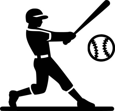 Sopayı sallayan bir insanın minimalist vektörü, temiz düz siluet tarzı