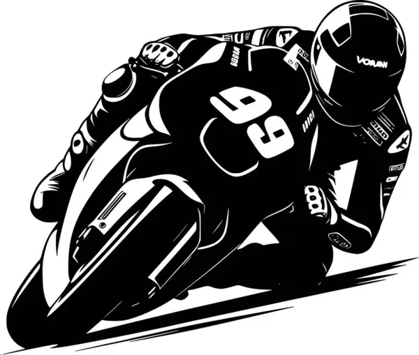 Bir motor yarışçısının düz vektörü, siyah siluet stili, logo ve marka yok