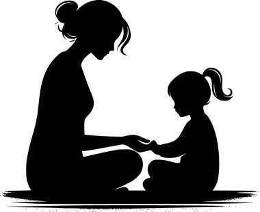 Anne ve çocuk el ele otururlar, güçlü bir duygusal bağ kurarlar.