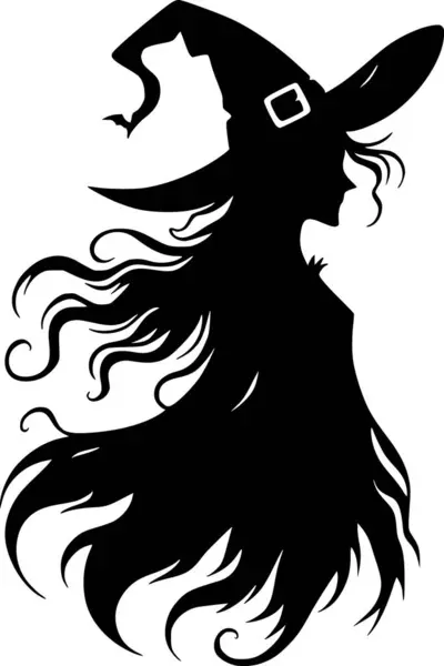 Cadılar Bayramı 'nda çocukların cadılar bayramı eğlencesi için klasik siyah-beyaz çizgili şapkalı ürkütücü cadı sanatı.