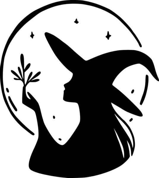 Cadılar Bayramı 'nda çocukların cadılar bayramı eğlencesi için klasik siyah-beyaz çizgili şapkalı ürkütücü cadı sanatı.