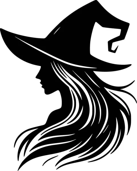 Cadılar Bayramı 'nda çocukların cadılar bayramı eğlencesi için klasik siyah-beyaz çizgili şapkalı ürkütücü cadı sanatı.