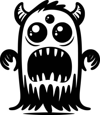 Cadılar Bayramı karalama tarzında basit bir canavar çizgi filmi. Ürkütücü ama şirin. Cadılar Bayramı temalı çocuklar için mükemmel görünüyor.