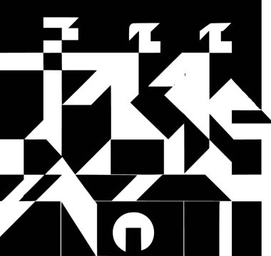 Siyah-beyaz Bauhaus futbol sahası, posterler, taktikler ve modern spor temalı dekorlar için idealdir..