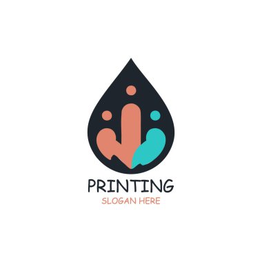 Yazıcı grafikli şirket logosu tasarımı