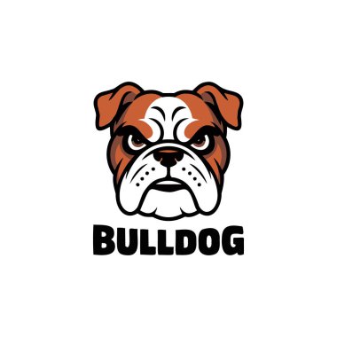 Detaylı buldog suratlı şık bir bulldog logosu. 