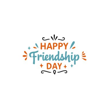 Mutlu arkadaşlık günü el çizimi tipografi tasarımı.