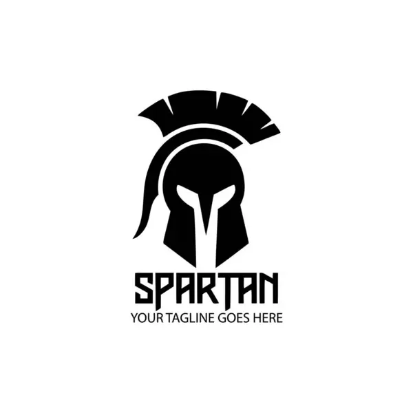 Spartalı miğfer logo tasarım vektör şablonu