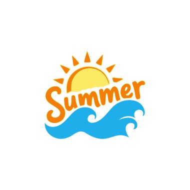 Güneş ile yaz vektörü illüstrasyonu