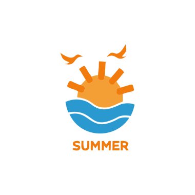 Yaz logo tasarım vektör şablonu