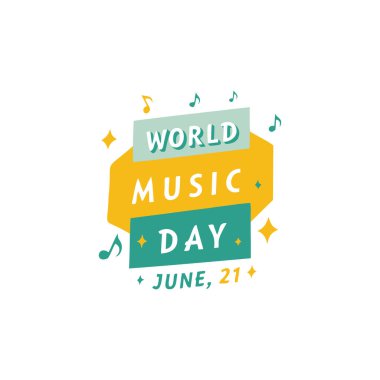 Dünya Müzik Günü Kartı Tasarımı, Müzik Simgesi İllüstrasyon Meydanı Sosyal Medya Posta Tasarımı