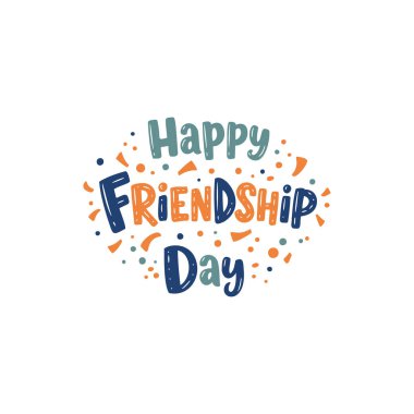 Arkadaşlık günü tebrik kartı. vektör harfi.