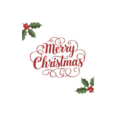 Noel ağacı ve çiçekli mutlu noel tebrik kartları. afiş, poster, davetiye, tebrik kartı, broşür için harf tasarımı.