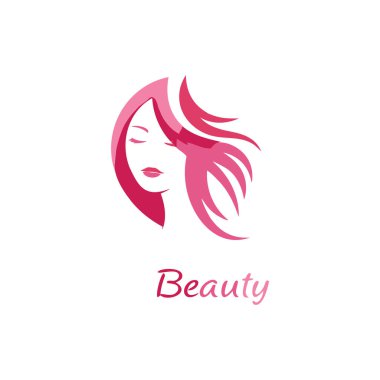 Güzel kadın logo şablon vektör ikonu tasarımı