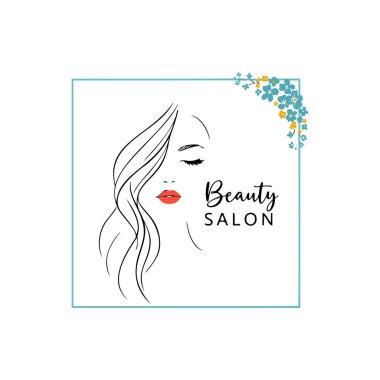 Güzellik salonu logosu tasarım şablonu çizimi