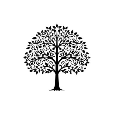 ağaç simgesi logo tasarım şablonu