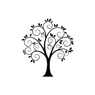 Yapraklı ağaç. vektör illüstrasyonu