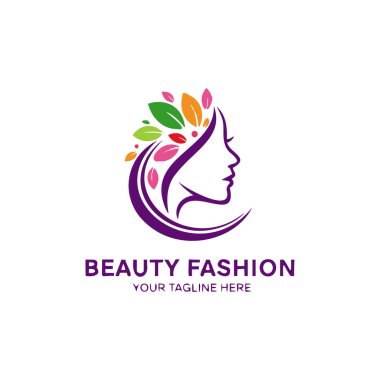 güzellik moda logo şablonu vektörü