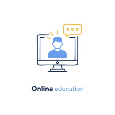 Online eğitim konsepti. Düz dizayn. düzenlenebilir vektör