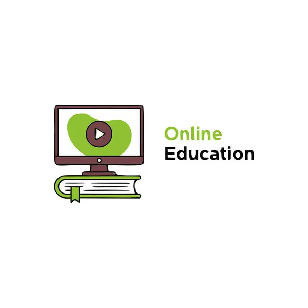 Online eğitim ikonu. düz tasarım vektör çizimi