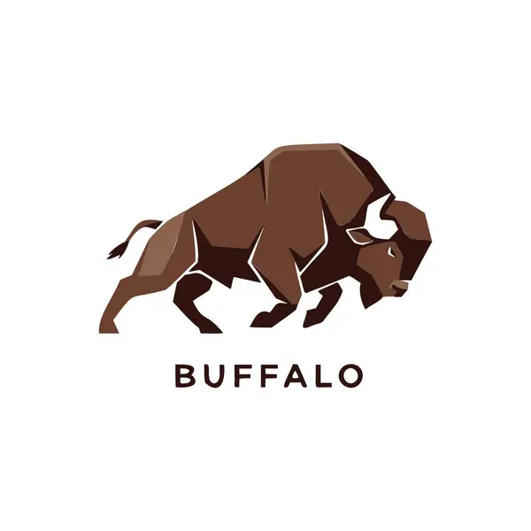 Bufalo logosu tasarımı. hayvan vektör illüstrasyonu