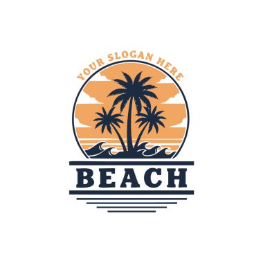 Plaj ve denizin vektör logosu