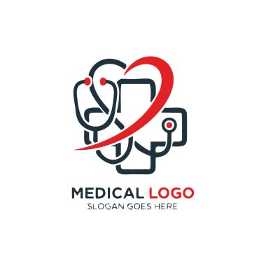 Tıbbi logo tasarım vektör şablonu. yaratıcı logo simgesi