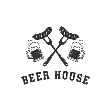Ev Bira Simgesi Logosu Tasarım Elemanı