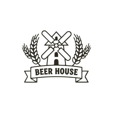 Ev Bira Simgesi Logosu Tasarım Elemanı