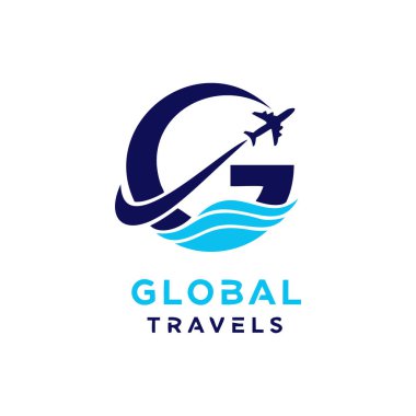 seyahat logosu tasarım şablonu vektör çizimi