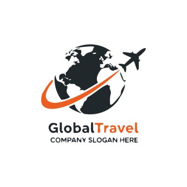 Dünya Seyahat Logosu Tasarım Şablonu