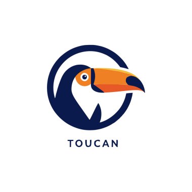 Toucan düz stil vektör logo şablonu