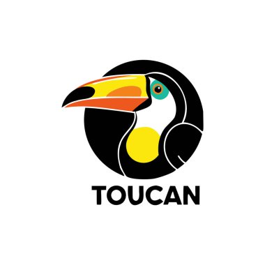 Toucan düz stil vektör logo şablonu