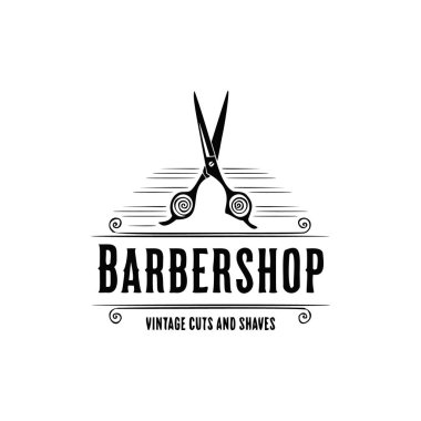 berber dükkanı logo vektör illüstrasyon tasarımı