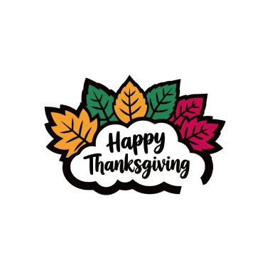 Sonbahar yapraklı Şükran Günü tebrik kartı. vektör illüstrasyonu