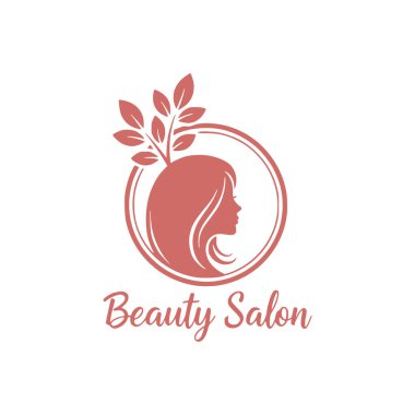 Kuaför salonu logosu şablonu. Modern güzellik logosunun vektör çizimi