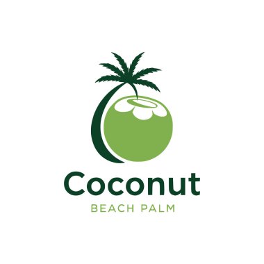 Hindistan cevizi ve hindistan cevizi için vektör logosu tasarımı ögesi