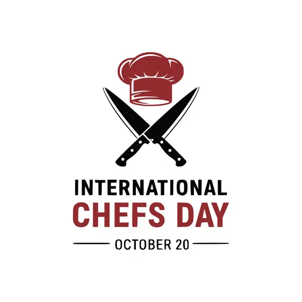 Ulusal şef günü vektör logosu çizimi