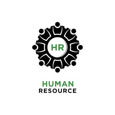 İnsan kaynakları logo vektör simgesi. İnsan kaynakları logo şablonu