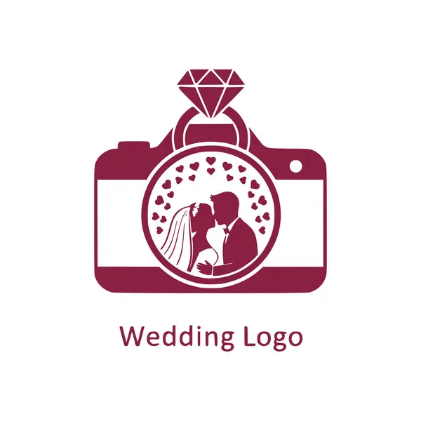 Düğün logosu tasarımının vektör simgesi