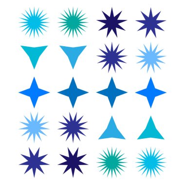 Mavi Yıldız Simgeleri Koleksiyonu, Soyut Geometrik Yıldız Patlaması Şekilleri