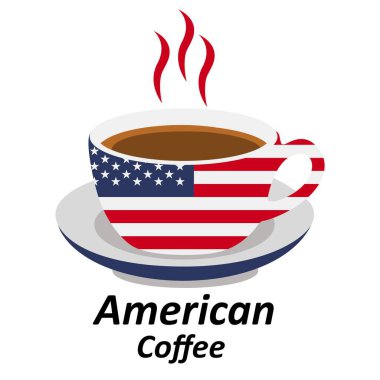 Amerikan kahve fincanı logosu tasarım vektörü çizimi