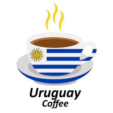 uruguay kahve fincanı logosu tasarım vektörü illüstrasyonu