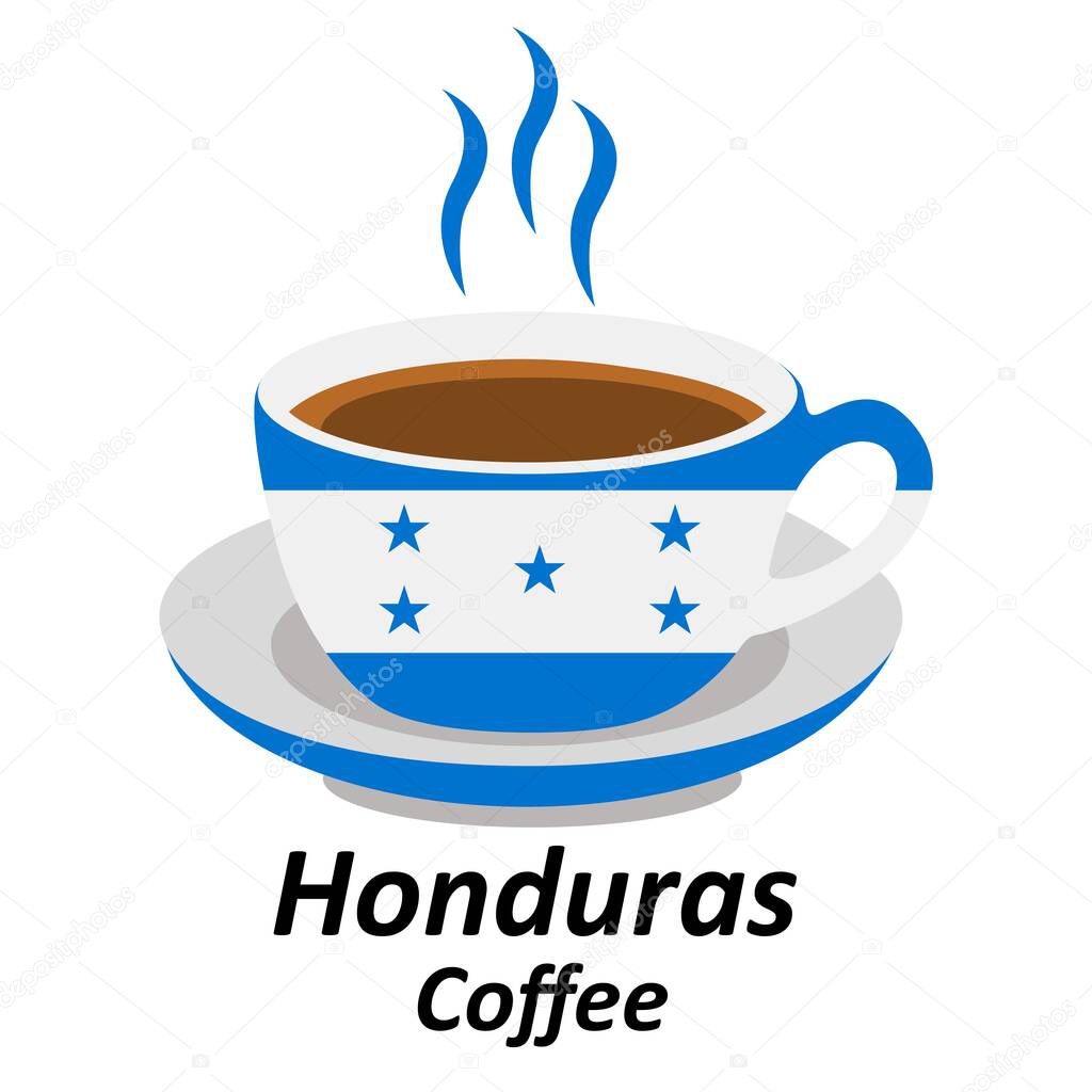 Honduras coffee cup logo design vector illustration