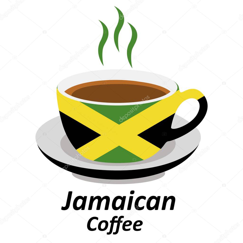 Jamaican coffee cup logo design vector illustration