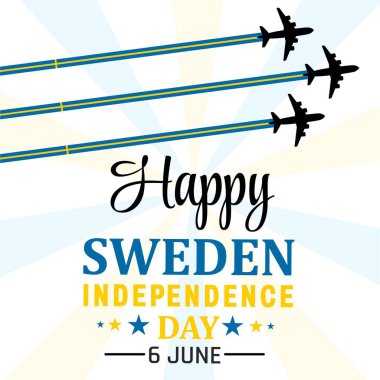 Vektör İsveç 'in bağımsızlık gününü kutluyoruz. Şablon Tasarım İllüstrasyonu
