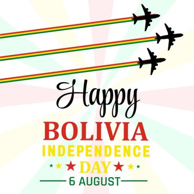Vektör Kutlama Mutlu Bolivya Bağımsızlık Günü. Şablon Tasarım İllüstrasyonu