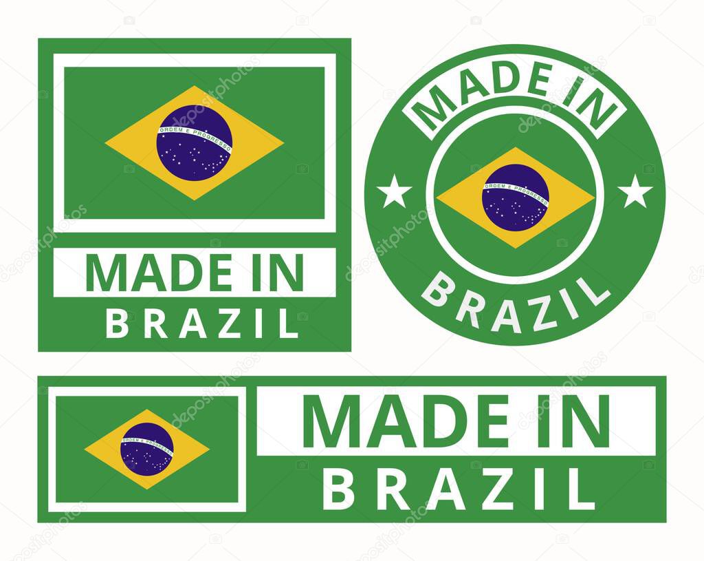 Vector set made in Brazil design product labels business icons illustration