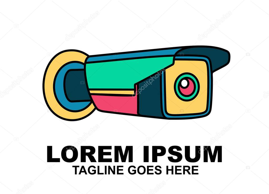 Cctv Camera logo Vector. Icons Home security and protect Illustrations